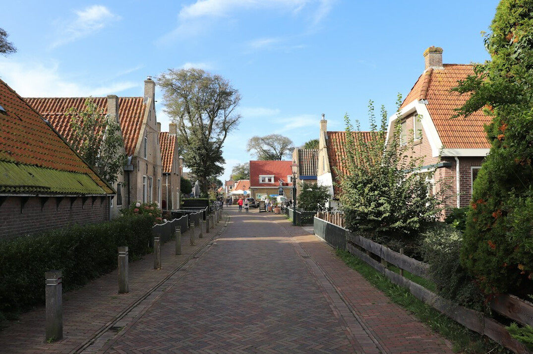 Idyllic small village houses along a quiet lane